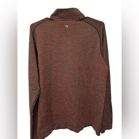 Lululemon Performance Long Sleeve Red Black Stretch 1/4 Zip Pull Over Top - Picture 2 of 6